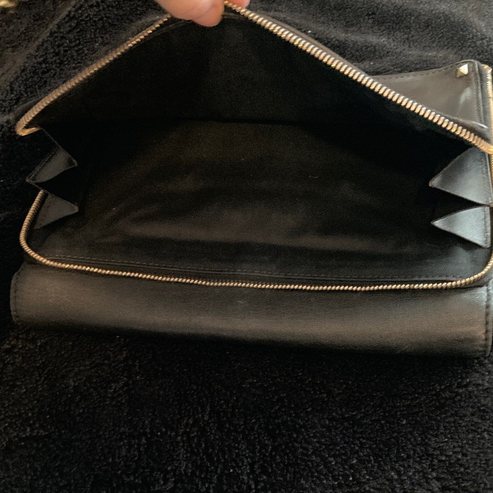 Valentino Garavani Black Leather Clutch/large wristlet - Picture 3 of 11